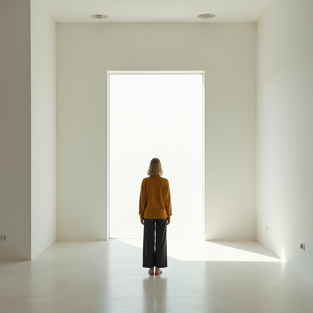 Person in nachdenklicher Haltung, symbolisiert Reflexion und Wachstum